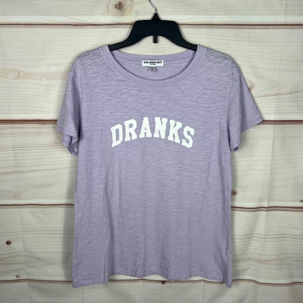 Sub_Urban Riot Top Womens M Purple Short Sleeve T-Shirt Dranks Graphic Cotton